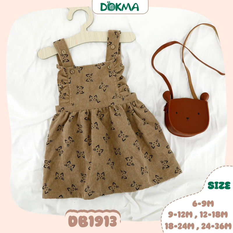 Yếm nhung tăm xinh cho bé gái dokma DB1913   2023