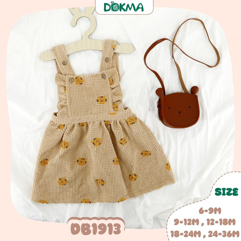 Yếm nhung tăm xinh cho bé gái dokma DB1913   2023
