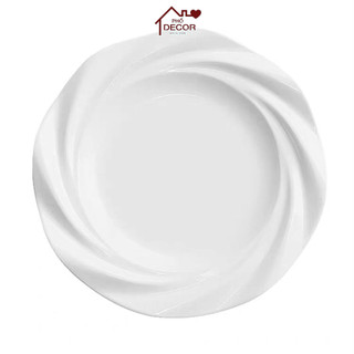 Đĩa Sứ Trắng Tròn Cao Cấp Đựng Hoa Quả Đồ Ăn Phong Cách Bắc Ấu Hình Tròn D03