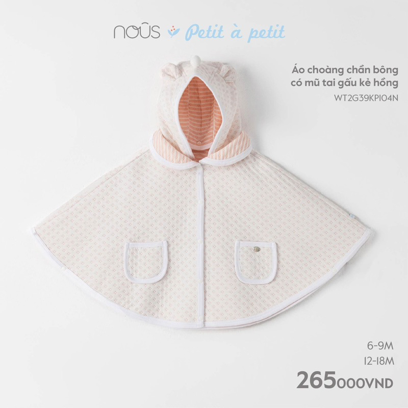 Bộ Body suit áo cộc tay quần dài cho bé sơ sinh 4-10kg Nous Premium mẫu mới 2023 chính hãng