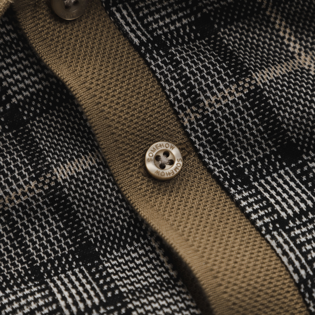 Áo Polo Nam Glen Check Brown, Chất Vải Cotton blend Thoải Mái, PL0067, SOMEHOW