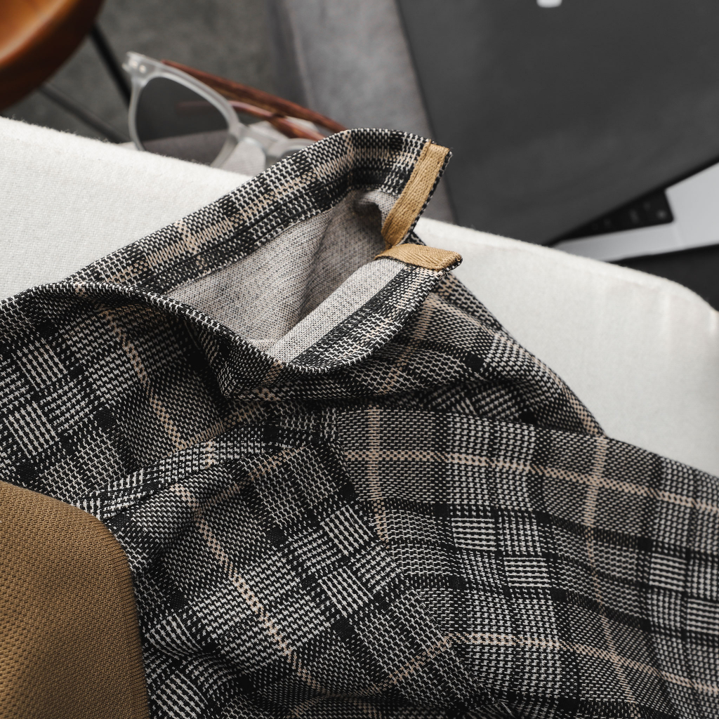 Áo Polo Nam Glen Check Brown, Chất Vải Cotton blend Thoải Mái, PL0067, SOMEHOW