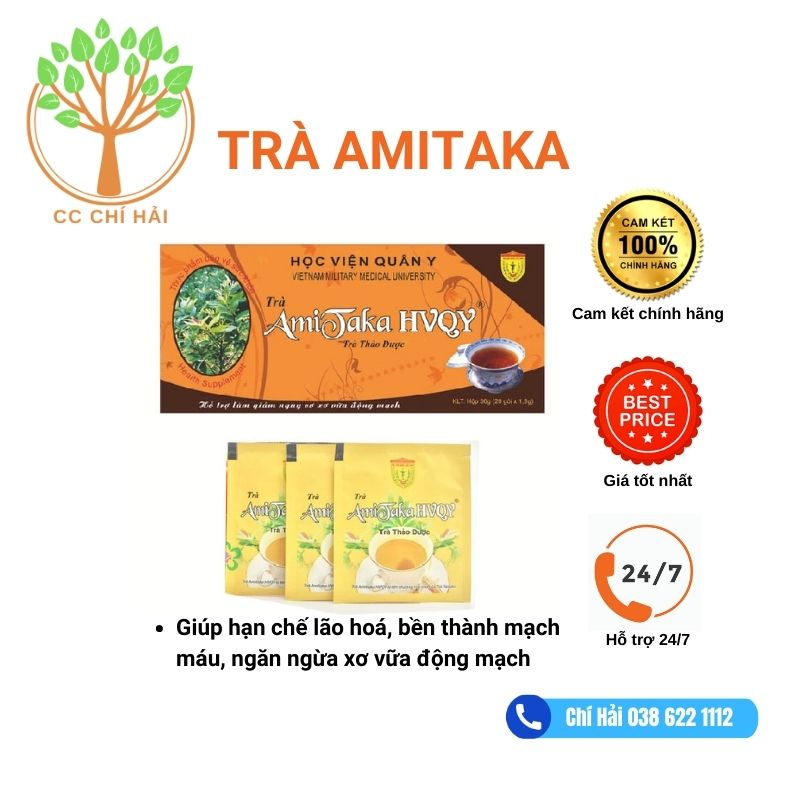 COMBO 2 HỘP Trà Amitaka Học Viện Quân Y, Giúp hạn chế lão hoá, ngăn ngừa xơ vữa động mạch