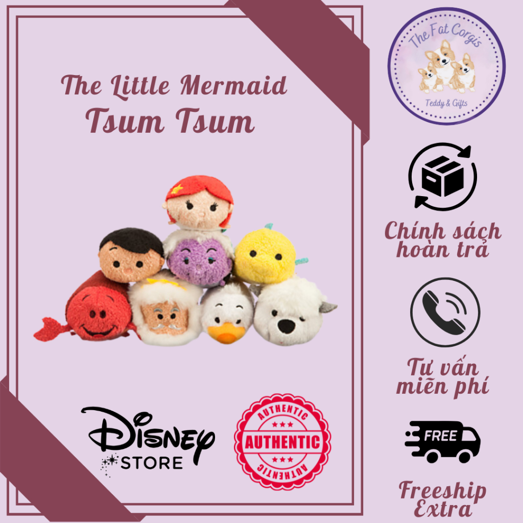 Gấu bông Disney Tsum Tsum Nàng tiên cá Ariel Flounder