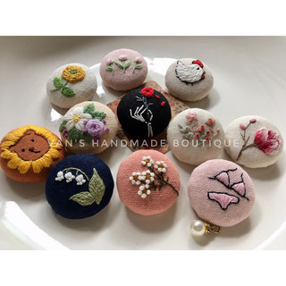 Pin cài áo thêu tay, quà tặng handmade Aug23