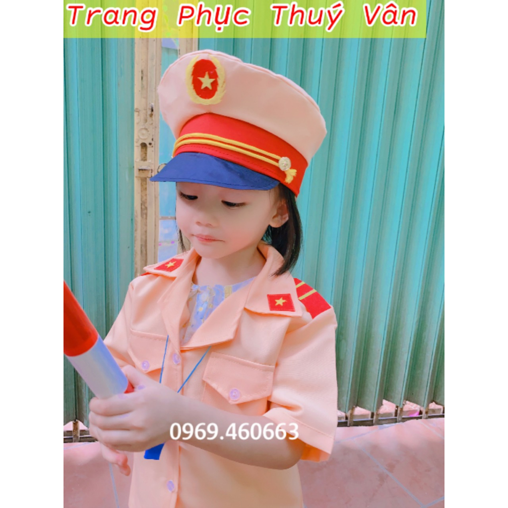 🍄 Bộ Quần Áo Công An, Cánh Sát Giao Thông Cho Bé. Trang Phục Chiến Sĩ Nhí Vải Dày Dặn, Bền, Đẹp.