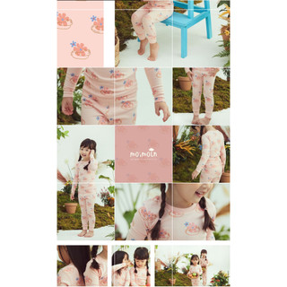 Bộ cotton dài tay Moimoln hoa cúc hồng