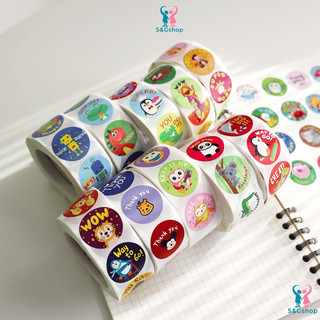 Sticker kiểu cuộn gồm 500 nhãn dán nhiều hình khích lệ khen thưởng học tập cho bé yêu