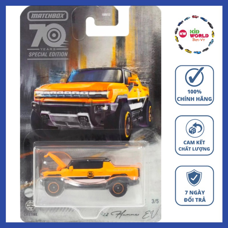 Xe mô hình Matchbox Moving Parts Series 70 Years Special Edition 2022 Hummer EV HMV15