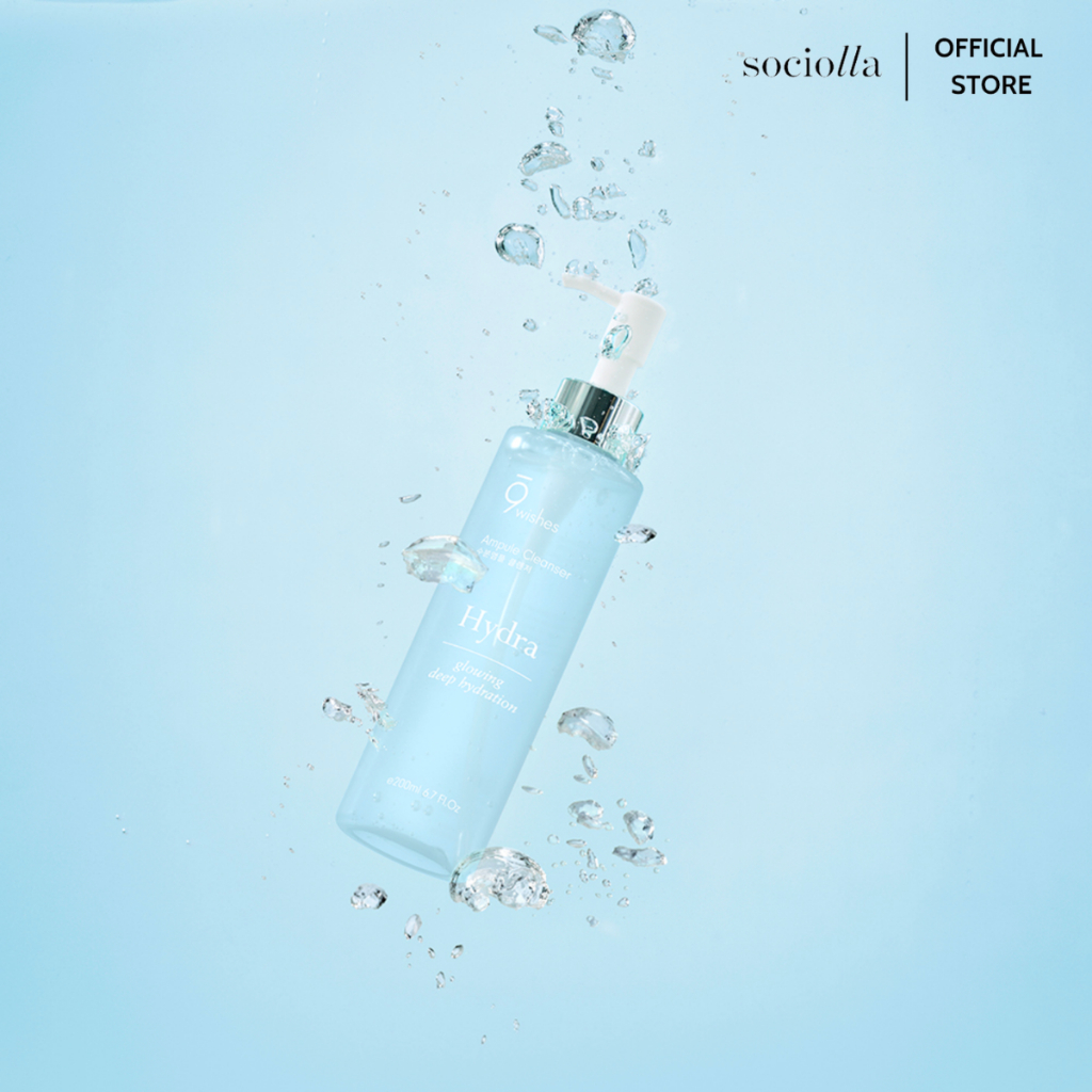 Gel Rửa Mặt Dưỡng Ẩm 9 Wishes Hydra Cleansing Ampule 200ml