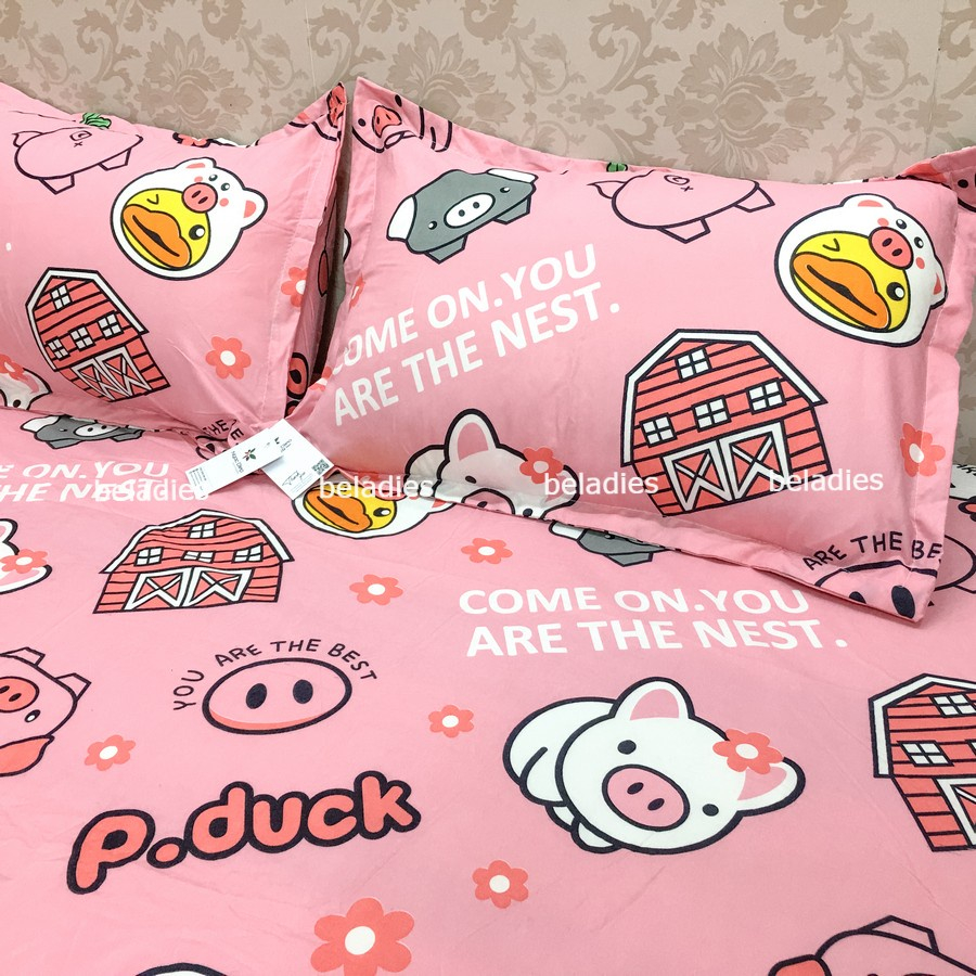 Gối ngủ  Beladies - Gối nằm vỏ poly cotton ruột bông hạt kháng khuẩn 45x65cm có khóa kéo dễ giặt