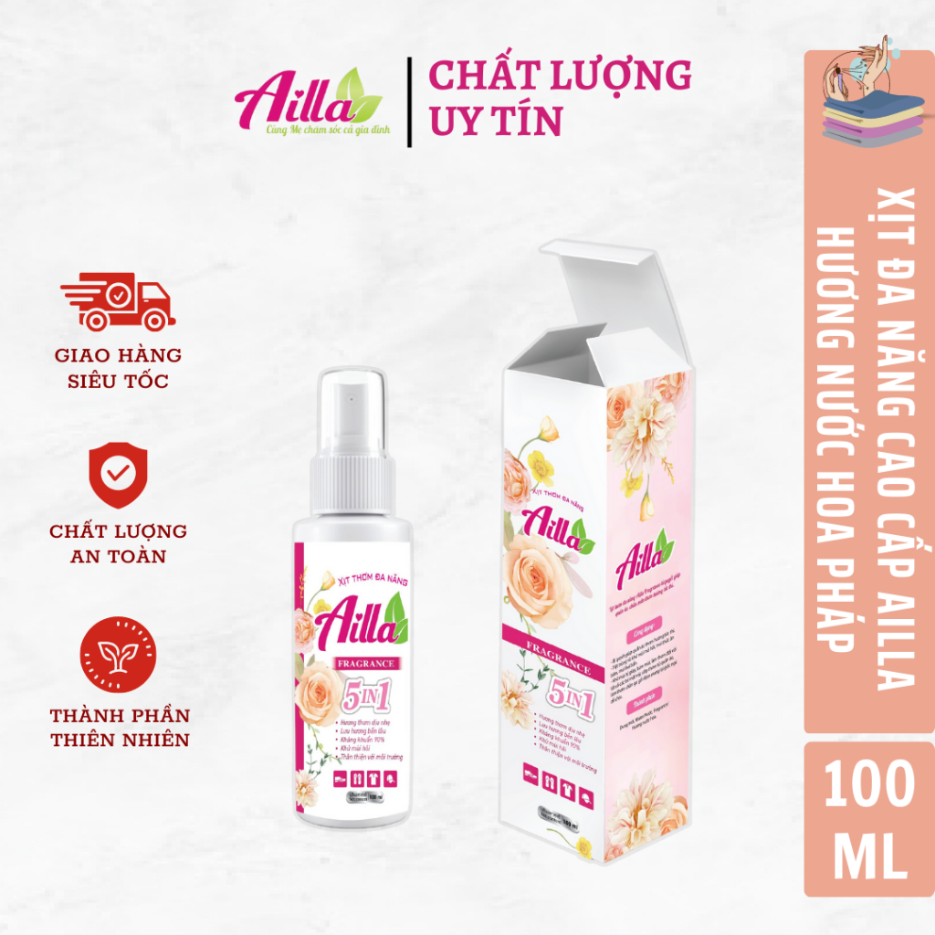 Xịt Thơm Đa Năng Ailla Giúp Áo Quần Lưu Hương Lâu, An Toàn Với Làn Da, Phù Hợp Cho Cả Đi Chơi Và Đi Làm