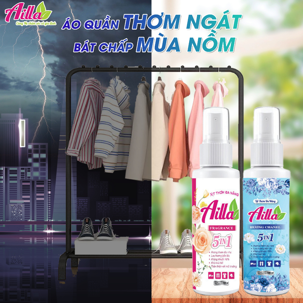 Xịt Thơm Đa Năng Ailla Giúp Áo Quần Lưu Hương Lâu, An Toàn Với Làn Da, Phù Hợp Cho Cả Đi Chơi Và Đi Làm