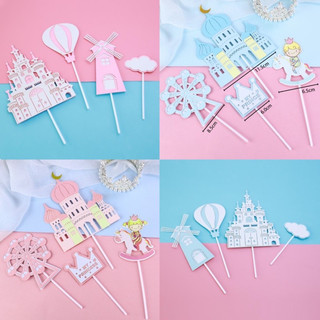 Set cắm lâu đài, hoàng tử công chúa trang trí bánh