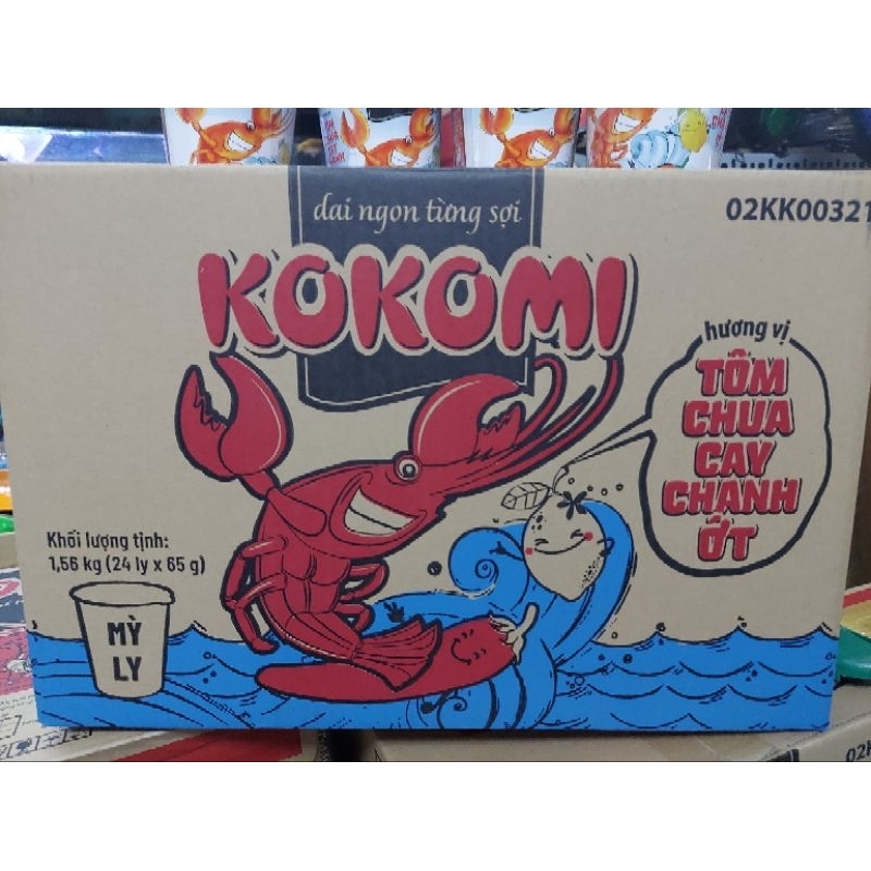 Mì Kokomi Đại Tôm chua cay thùng 24ly