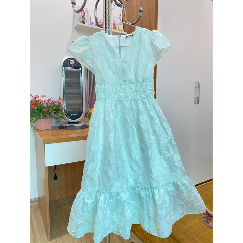 Váy đuôi cá, đầm dự tiệc màu xanh JM dress design