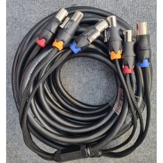 Dây loa bộ 6×1.5 và 2.5 full khóa dây, jack loa loại tốt và bọc dây dù chắc chắn.