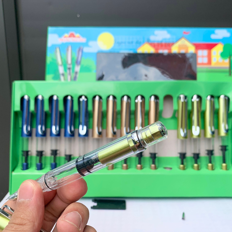 Bút máy luyện viết chữ đẹp Trạng Nguyên 66, Bút mực ngòi kim tinh mài thanh đậm bình bơm mực cỡ lớn