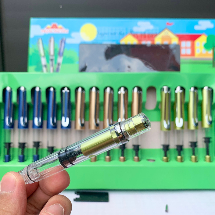 Bút máy luyện viết chữ đẹp Trạng Nguyên 66, Bút mực ngòi kim tinh mài thanh đậm bình bơm mực cỡ lớn