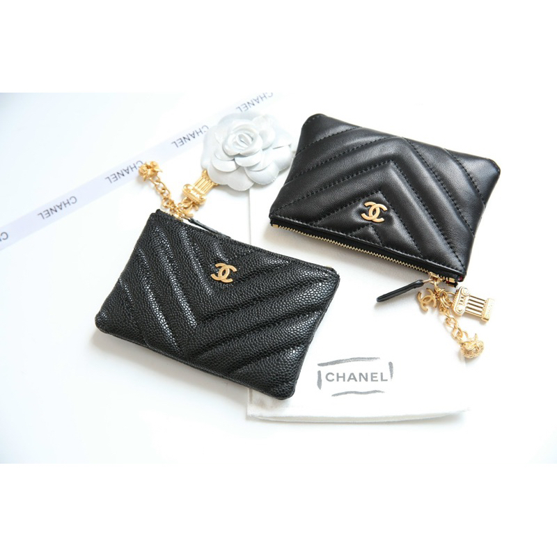 Ví cha.nel mini charm chất da thật bản super fullbox