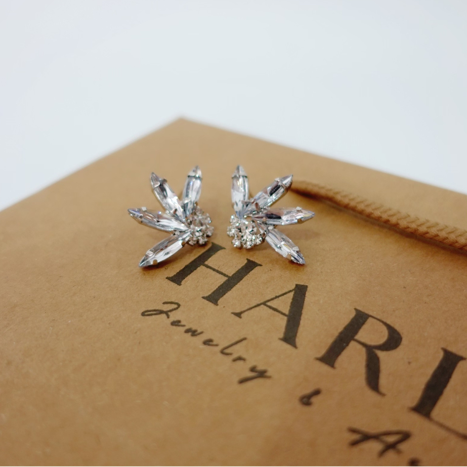 Bông tai, khuyên tai đi tiệc ✨đính đá hình bông xoa✨, phong cách sang trọng, thanh lịch 🌷Harley Jewelry🌷