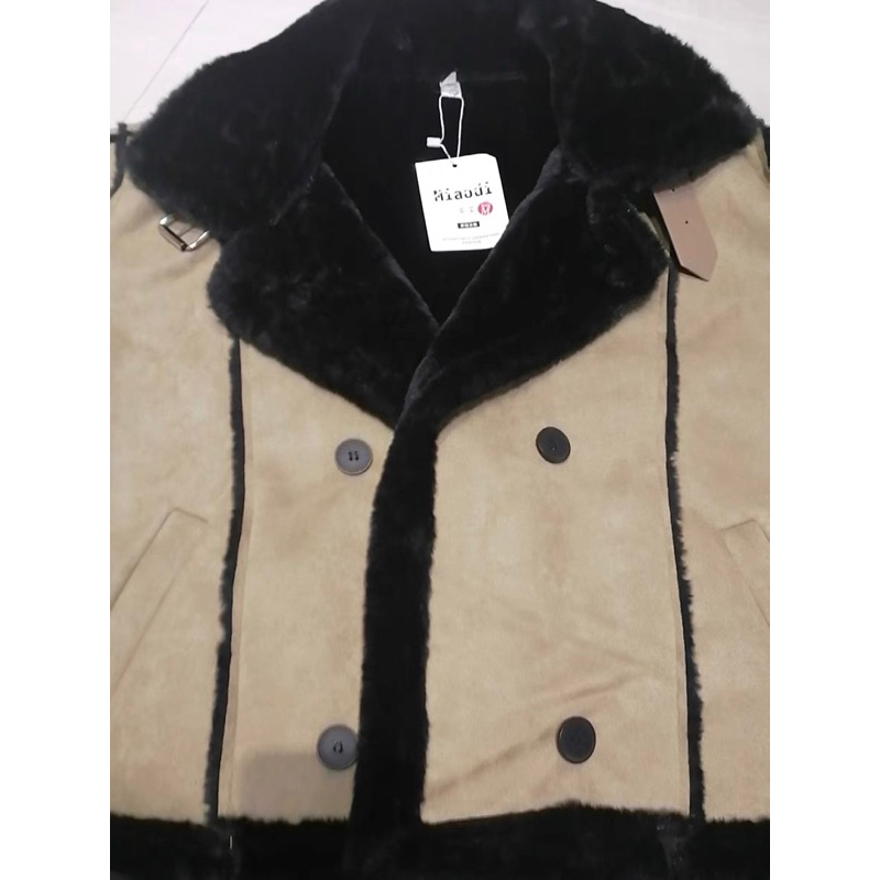 Áo Khoác Da Lộn Lót Lông Hai Màu Phong Cách Sang Chảnh Kèm Ảnh Thật, Áo Khoác Nữ Dày Dặn Thu Đông_Hàng Order QCCC