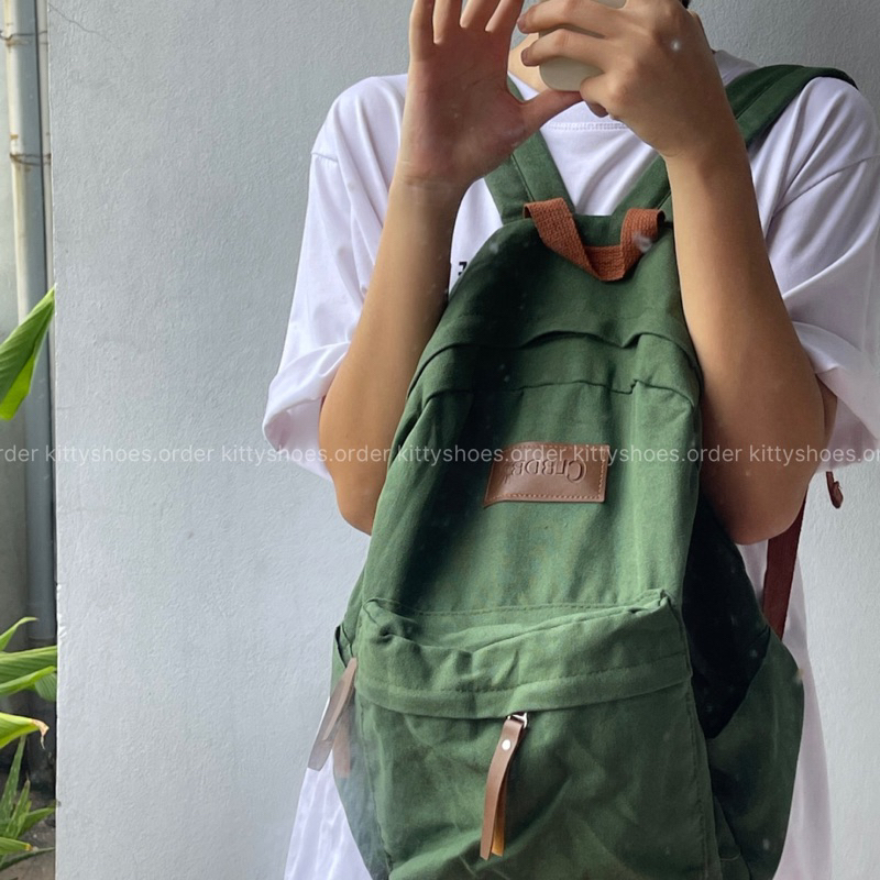 Balo Màu Xanh Rêu Cổ Điển Vintage - B10