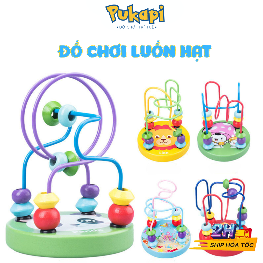 Đồ Chơi Luồn Hạt Mini Gỗ Cho Bé Luyện Khéo Tay Kiên Nhẫn Đồ Chơi Trong Nhà Cho Bé- PUKAPI
