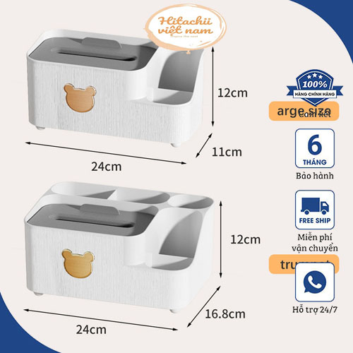 Hộp Đựng Khăn Giấy Điều Khiển Từ Xa Đa Năng Kiểu Dáng Sang Trọng, Khay để giấy ăn tiện lợi phong cách Hàn Quốc