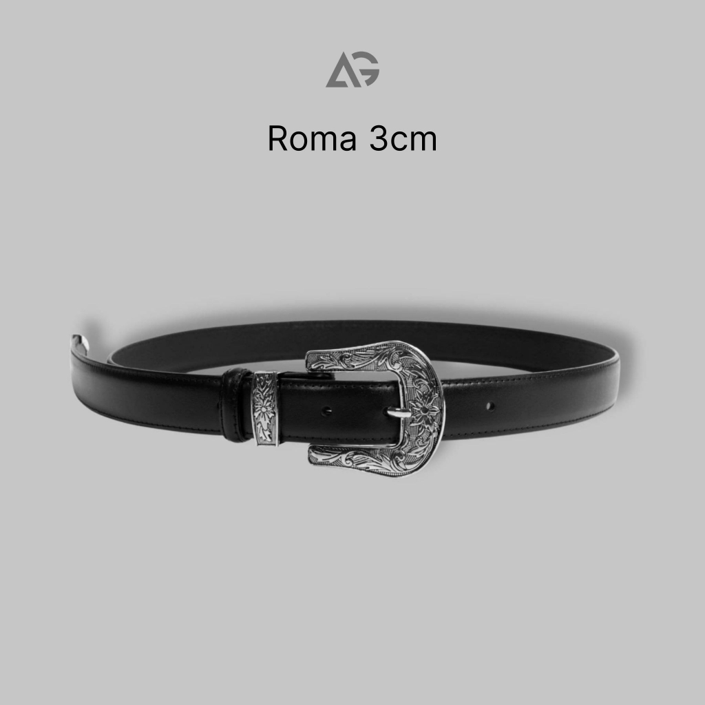 Thắt lưng da bò nhập khẩu Roma chính hãng AUGUST SHOES, hợp kim cao cấp, lỗi 1 đổi 1 bảo hành chính hãng