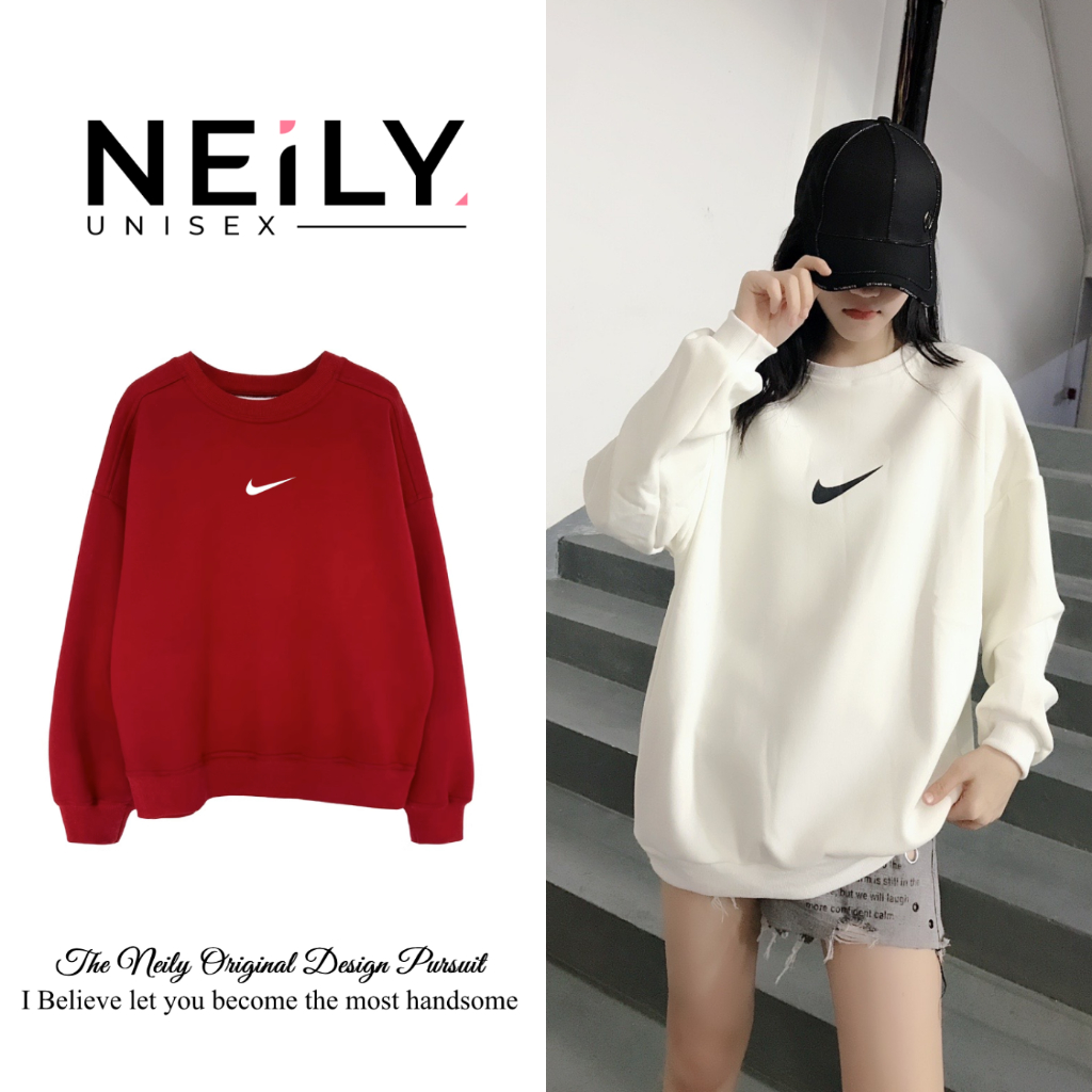 Áo sweater nam nữ NIKE chính hãng áo khoác swt nỉ bông NEILY dài tay form rộng oversize