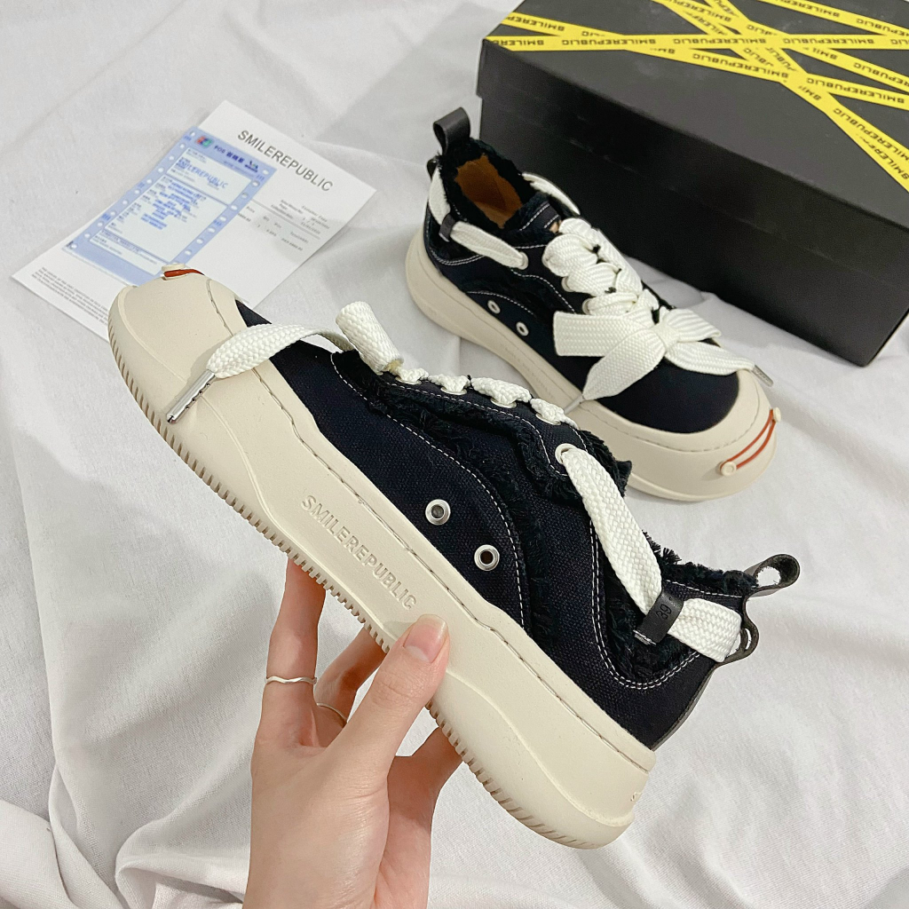 Giá Nhà Máy Sản Xuất SMILEREPUBLIC Jianji Giày Canvas Đế Dày Mặt Cười Phong Cách Jianji Influencer V4ZI