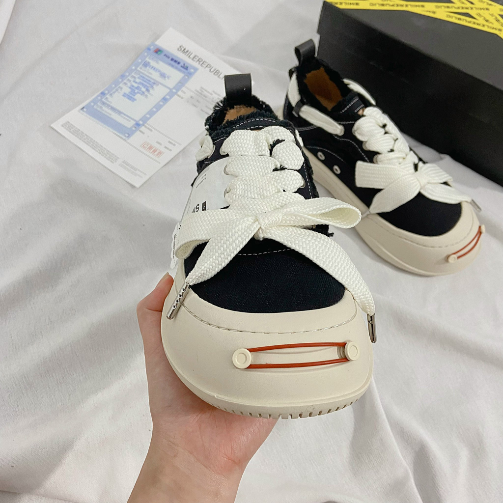 Giá Nhà Máy Sản Xuất SMILEREPUBLIC Jianji Giày Canvas Đế Dày Mặt Cười Phong Cách Jianji Influencer V4ZI