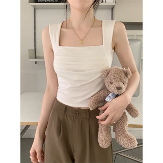 Áo nhúm ngực cổ vuông crotop bản to xinh