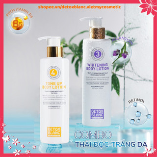 [Khuyến mại]Combo kem dưỡng trắng body ban đêm và kem chống nắng makeup nâng tone body Detoxblanc