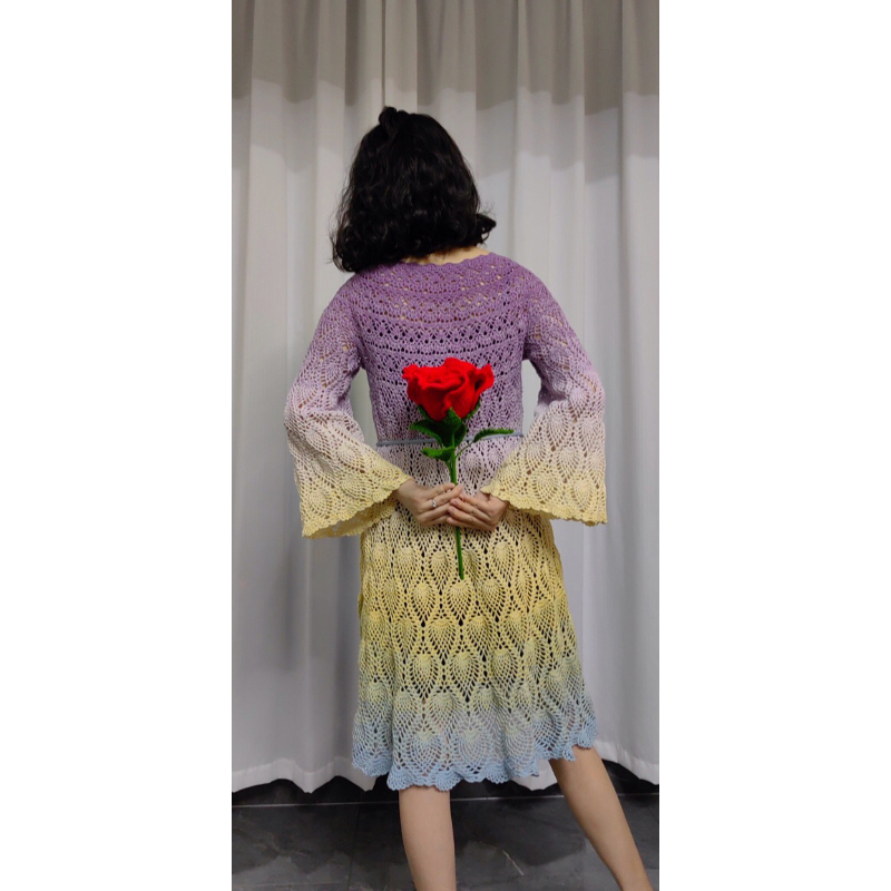 Sợi cầu vồng ombre siêu đẹp, sợi đan móc áo