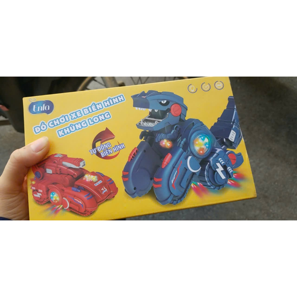 Xe khủng long biến hình  có đèn và phát nhạc