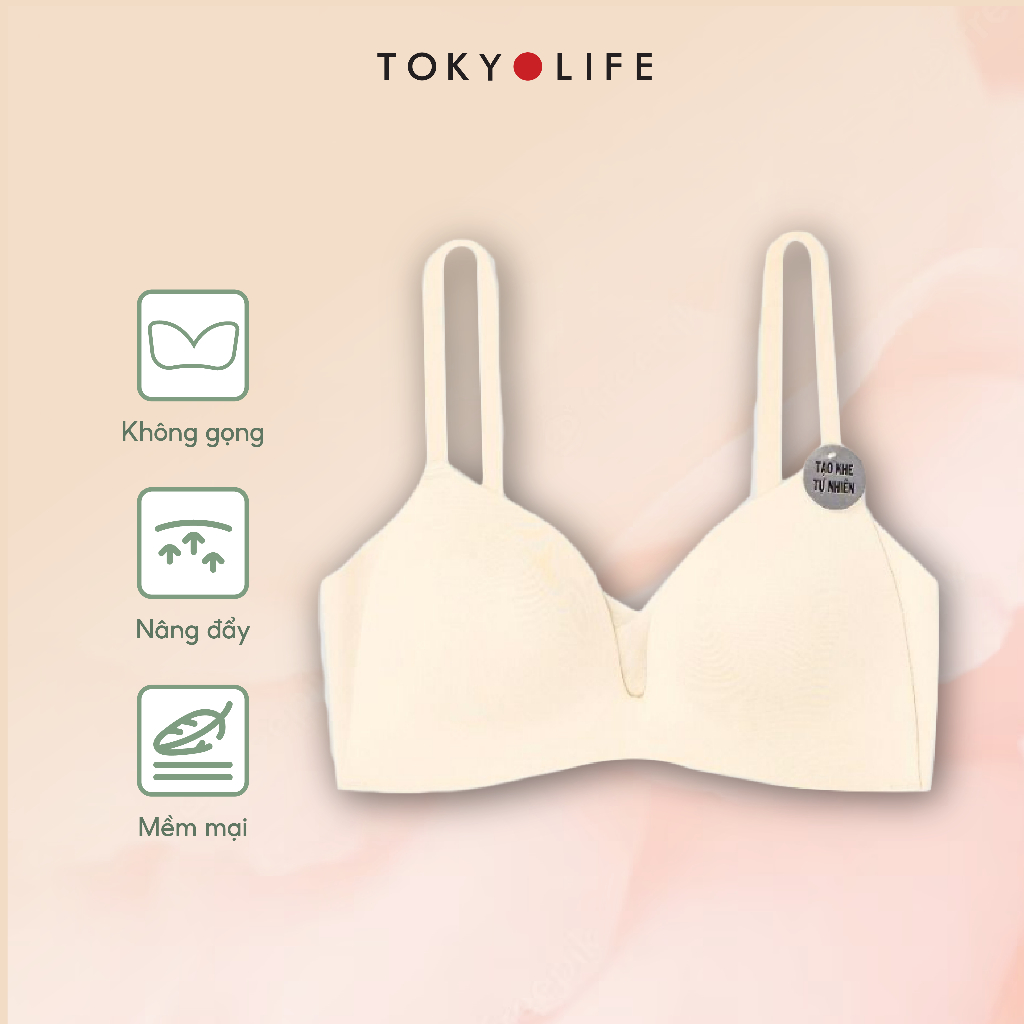 Áo lót Bra NỮ áo ngực không gọng nâng ngực nhẹ nhàng êm ái mềm mại thoáng mát sexy TOKYOLIFE S9BRA009K