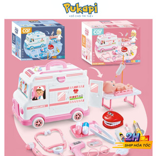 Đồ Chơi Bác Sĩ Trẻ Em Xe Ô Tô Xe Cứu Thương Có Đèn Nhạc Bộ 30 Chi Tiết Đồ Chơi Cho Bé Gái-Đồ Chơi Cho Bé PUKAPI