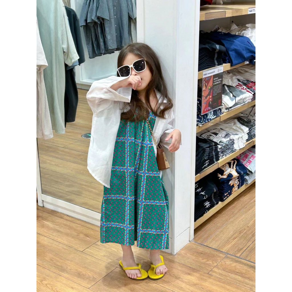 JUMPSUIT XANH LÁ KẺ CARO cho bé gái