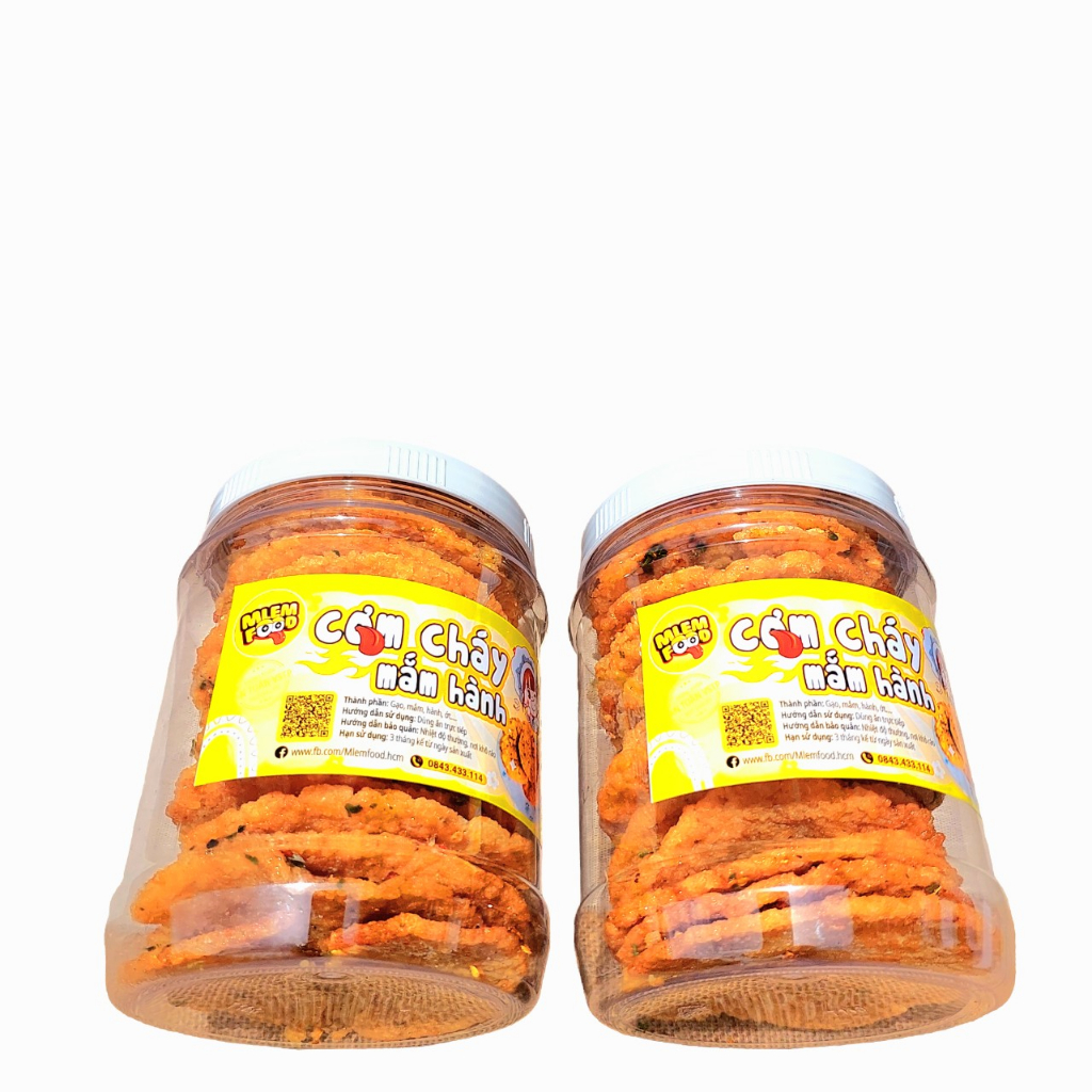 2 HỘP CƠM CHÁY MẮM HÀNH NGUYÊN MIẾNG 1KG KHÔNG BỊ BỂ ĐẬM VỊ BAO NGON NHÀ Mlem Food.