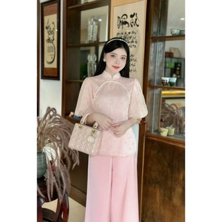 Bộ đi chùa 💝FREESHIP💝 Bộ lam đi lễ chùa mùa vu lan cực đẹp [ao lam]