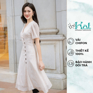 Đầm Hoa Caily The Kat House, vải Chiffon gân nhẹ mát, phù hợp cho các nàng công sở, đi chơi, đi cafe