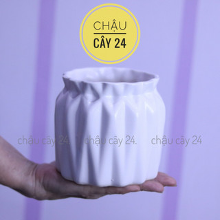 Chậu Trồng Cây Cảnh mini, chậu kiểng để bàn Hình Túi Thắt