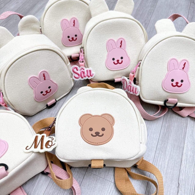 Thẻ tên đeo ba lô cho bé thêu tên theo yêu cầu MYSS BABY