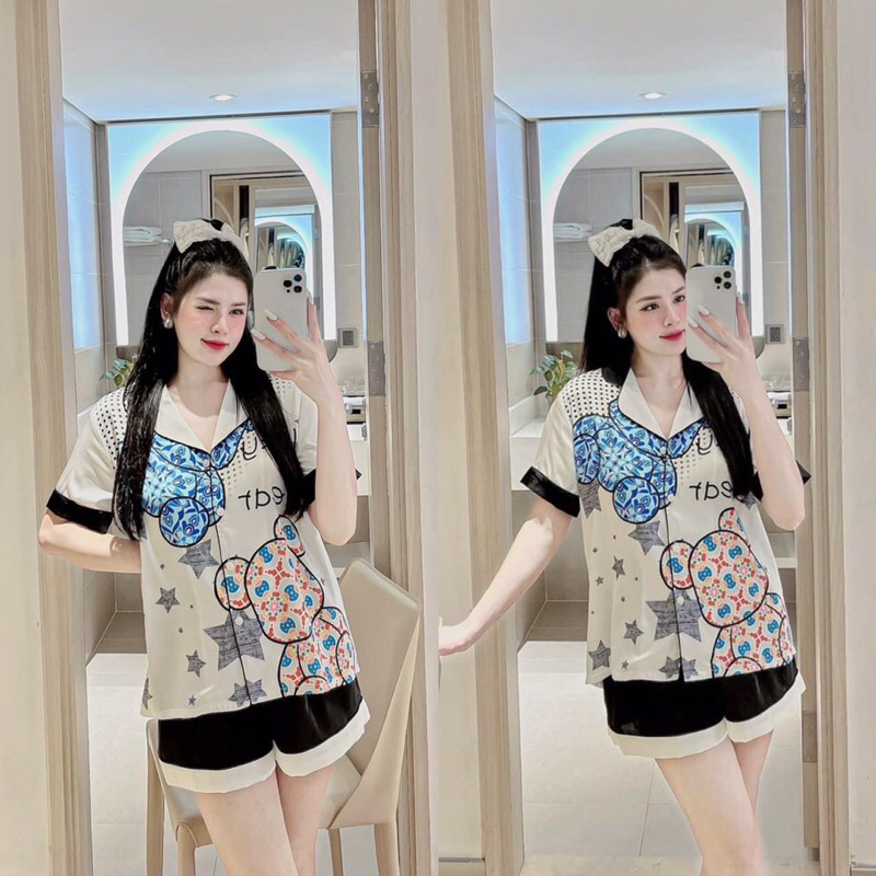 ♥️Hàng QC♥️Pijama tay ngắn quần đùi CLC_Thanhhien997_lụa satin cao cấp, Form to 935.