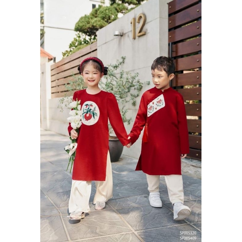 Áo dài cách tân set anh em bé gái , bé trai ,set anh em cực xinh