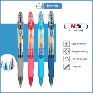  Bút bi béo bút gel M&G ngòi 0,5mm mực trơn viết đẹp R1-GP1008  Hàng Chính Hãng  