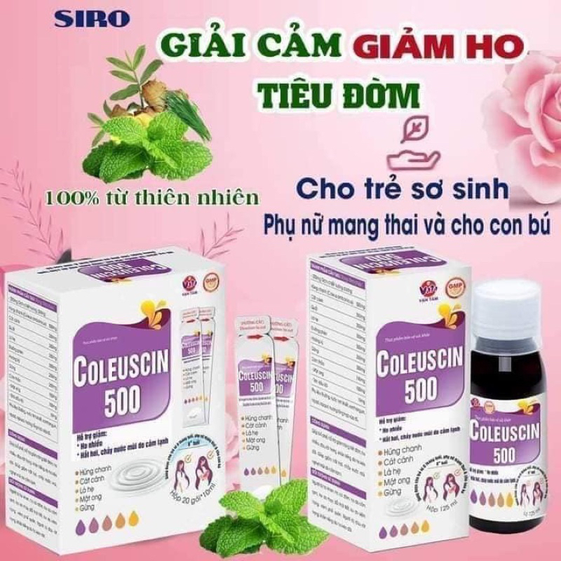 Siro ho, sổ mũi Coleuscin dùng được cho trẻ sơ sinh và phụ nữ có thai.