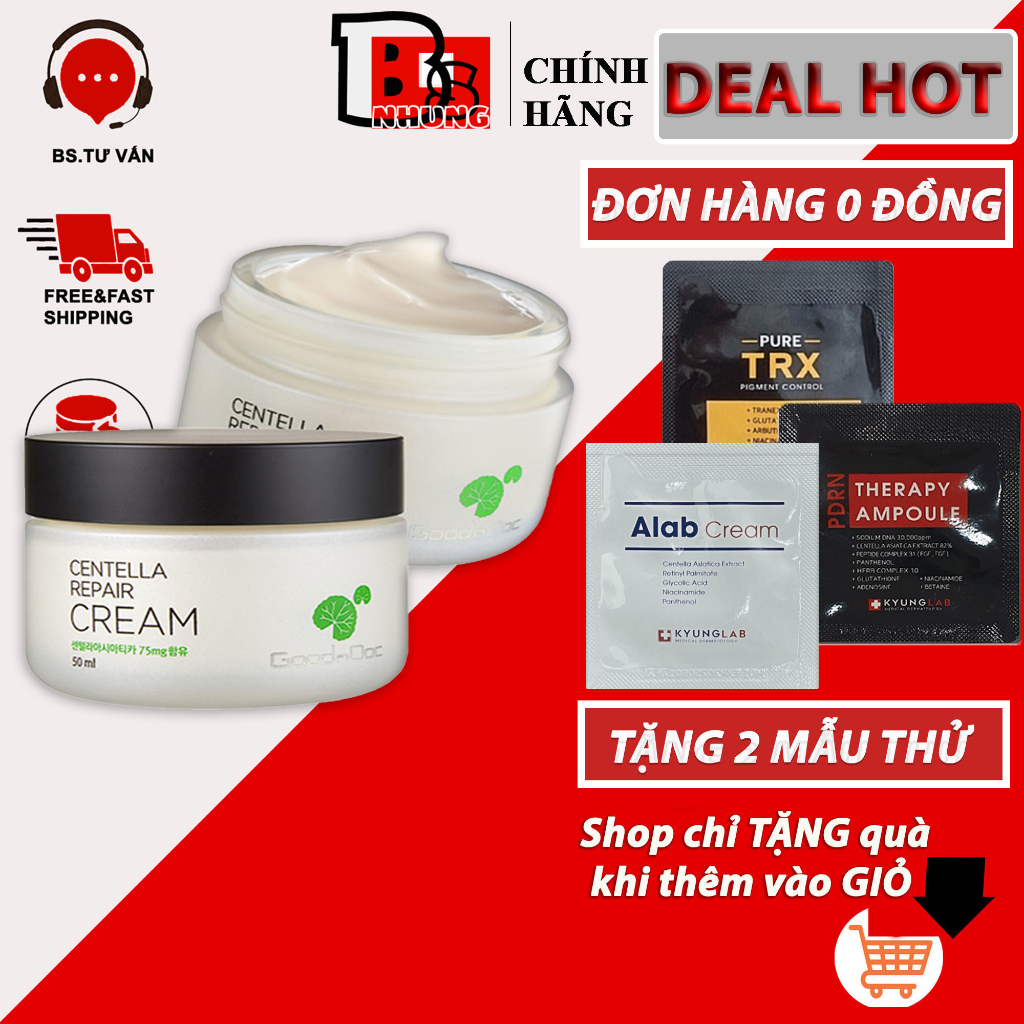 Kem Dưỡng Rau Má GoodnDoc Dưỡng Ẩm Phục Hồi Da Cream 50ml